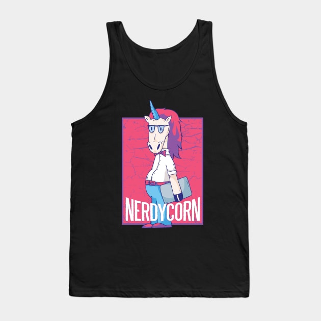 Nerdycorn Cute Unicorn Nerd Gift Idea Tank Top by Popculture Tee Collection